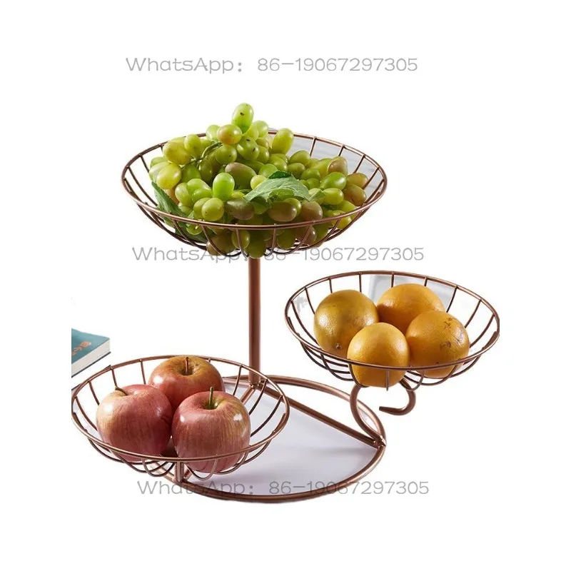 Three-layer Light Luxury Multi-layer Fruit Plate Living Room Home Coffee Table Placement Creative Housewarming