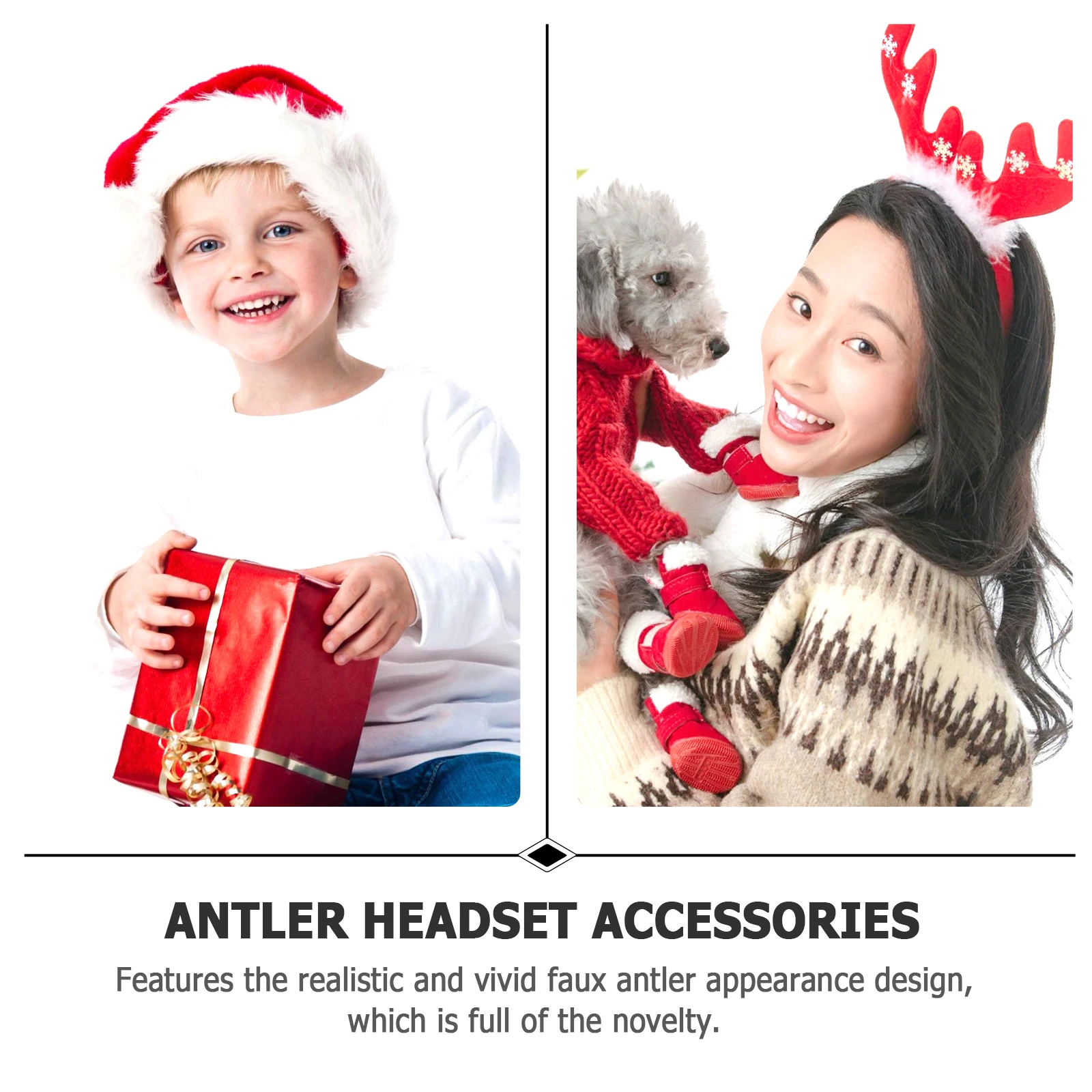 

8pcs Christmas Reindeer Antlers Gaming Headphone Decor Elk Horns Cosplay Party Props Sequin Headset Horn Simulation