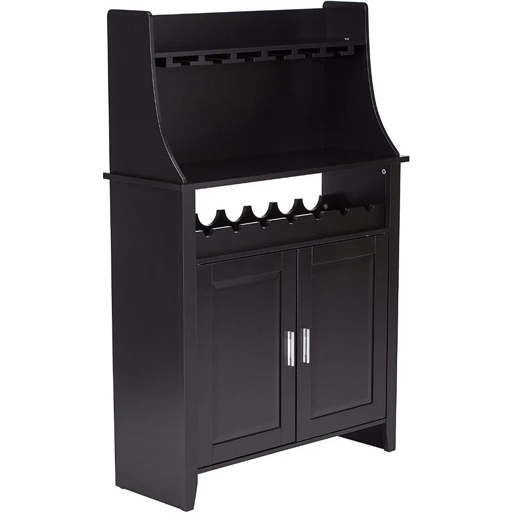 

Wine cabinet, 32 inches wide x 12 inches deep x 48 inches high, wooden wine rack, home bar, buffet and storage cabinet