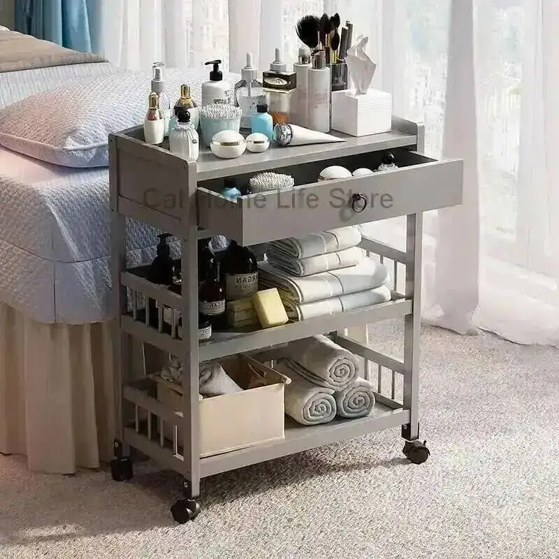 Makeup Medical Cosmetic Machine Professional Household Trolley Sockets Cart Wheels Aesthetics Hair Dressing Bar Salon Storage