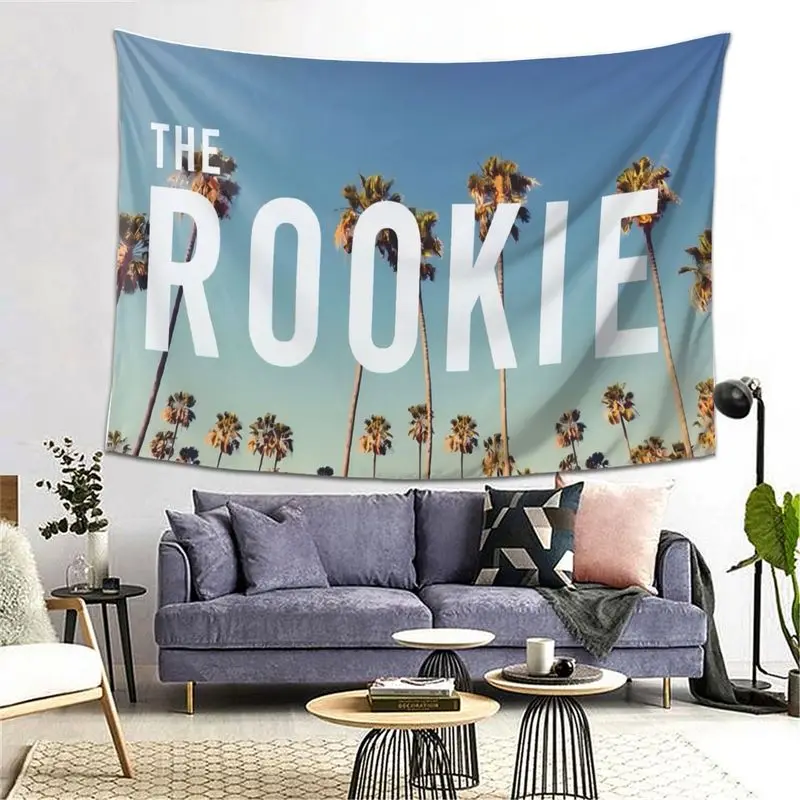 VIKAMA Rookie Old Police Theme Tapestry Ins Wind Palm Tree Background Wallpaper Living Room Decoration Room Decoration