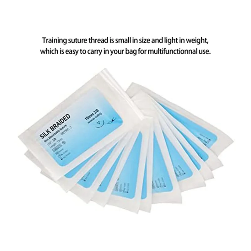 

36Pcs Suture Set, Silk Thread Suturing Kit With Curvedneedle Wound Suture Practice Thread For Clinic For Veterinary