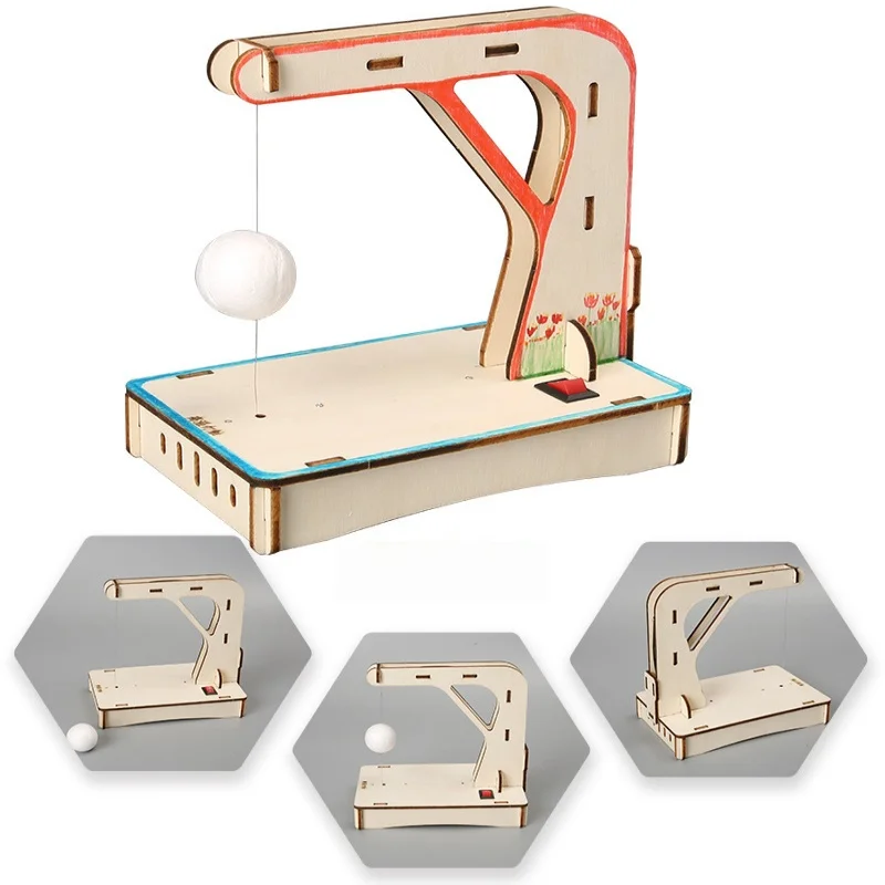 Wooden STEM Electric Cutting Machine Toys DIY Physical Model Science Experiment Educational Toy Handmade Small Production Gift