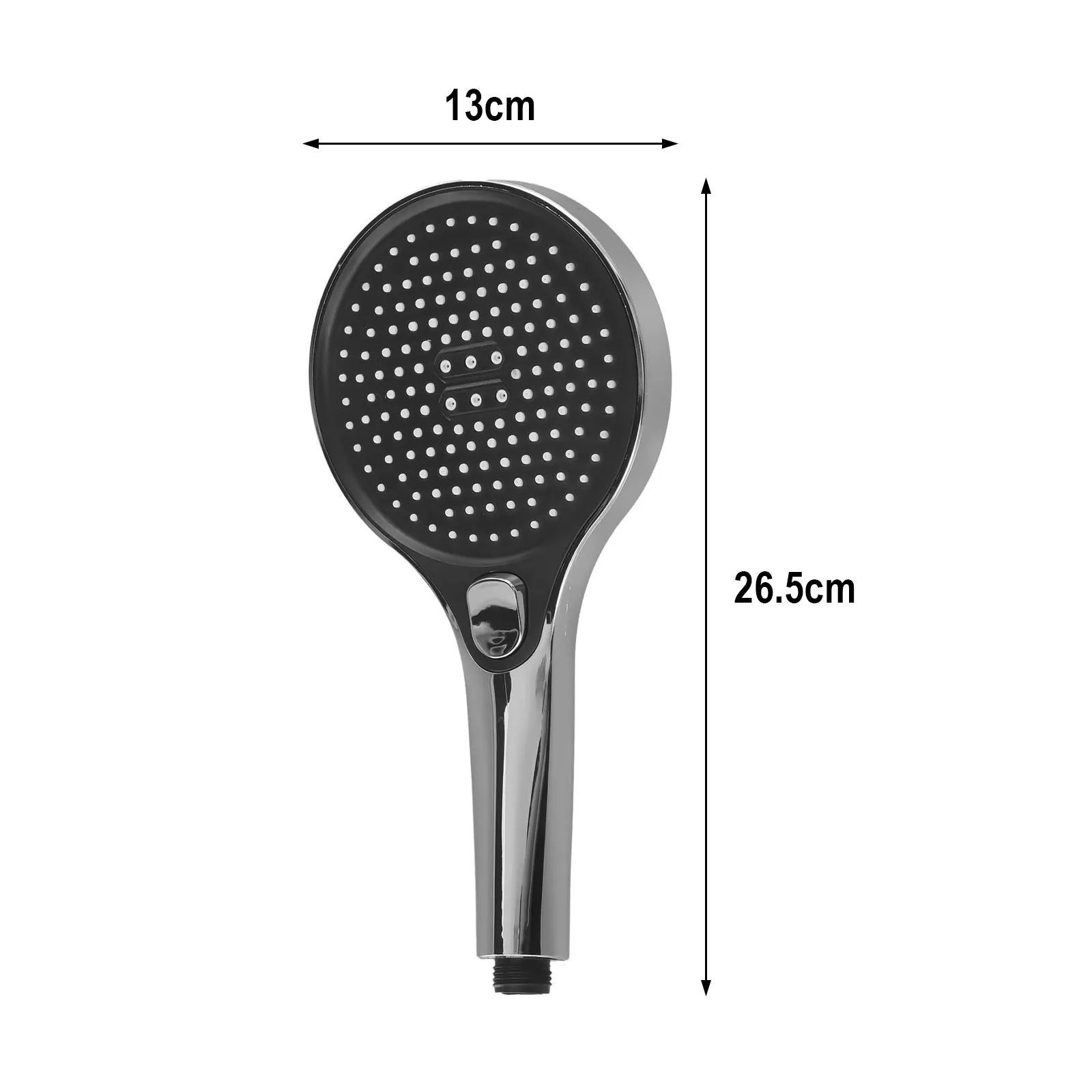 13CM Big Panel High Pressure Shower Head Black 3 Modes Large Flow Spray Nozzle Spray Shower Head Faucet Replacement Parts