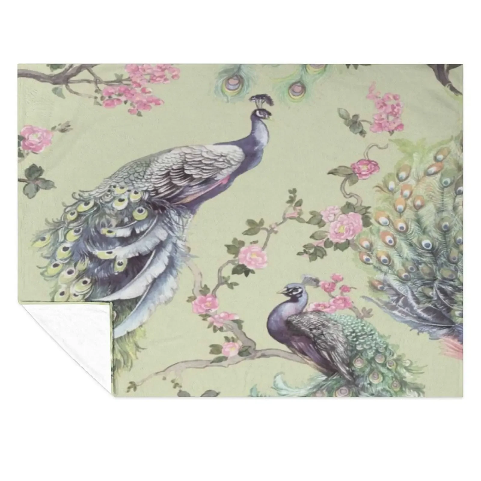 

Feathers Fly Exotic Cluster Menali Peacock Throw Blanket Soft Big Custom For Baby warm for winter Blankets