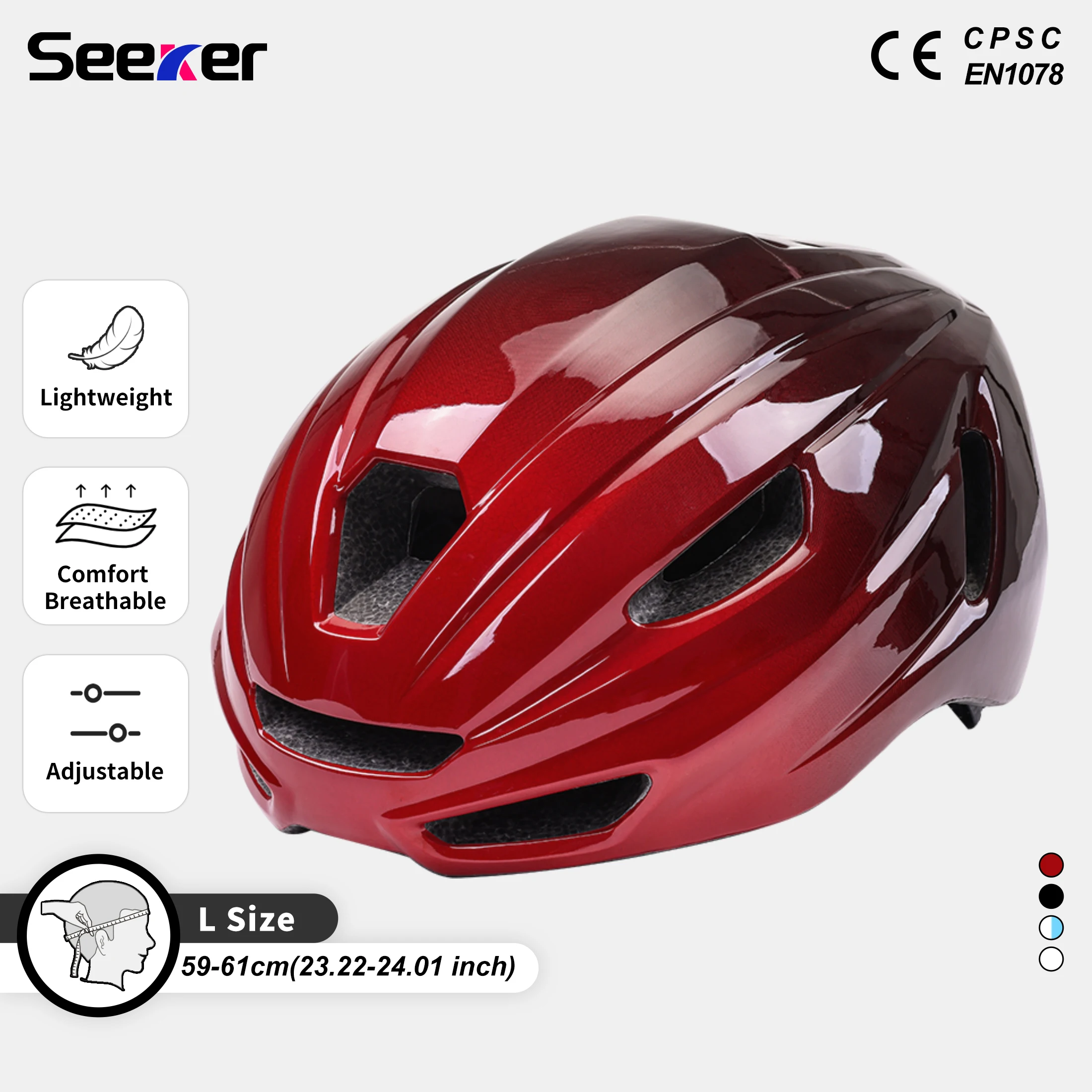 

Seeker Men's Bicycle Helmet Integrated Lightweight Mountain Road Bicycle Cycling Helmet Women's Adult Bicycle Protective Helmet