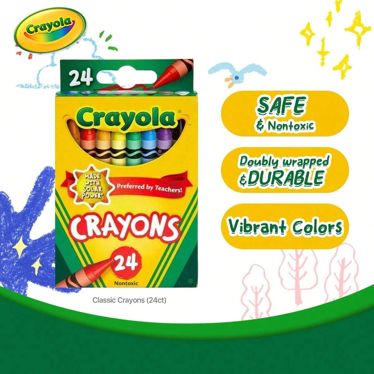 Crayola 24-color children\'s drawing crayon creation tool set holiday birthday gift