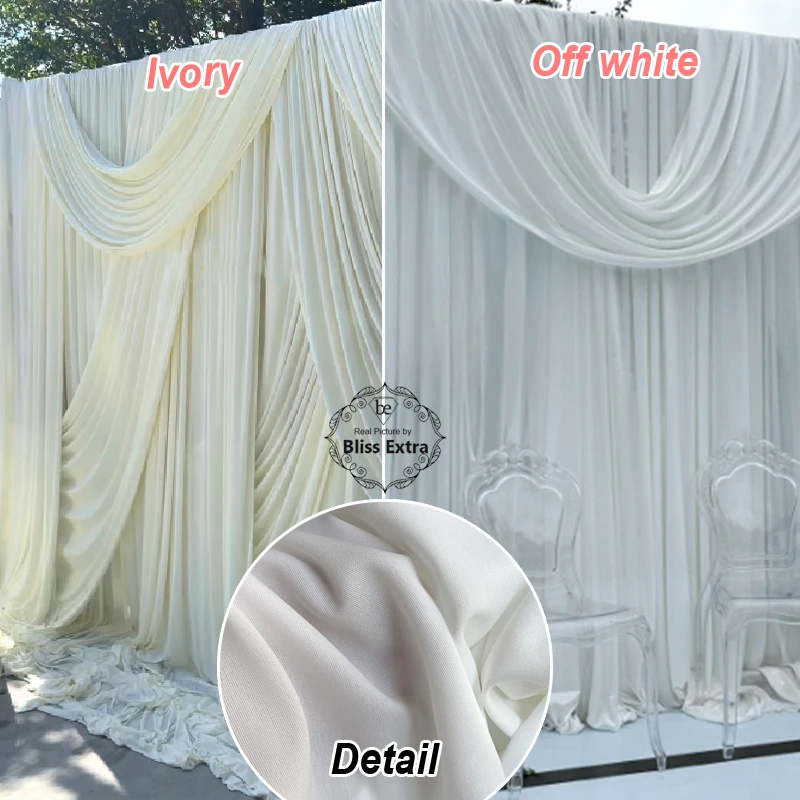 Wide 170cm Off White Ivory Stretchy Fabric Backdrops Wedding Party Decoration Curtain Garment Drap Handmade DIY Sewing Material