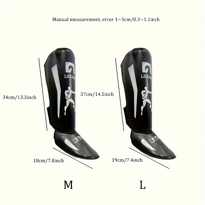 1 Pair Lekaro Adult Professional Boxing Fighting Shin Guards Muay Thai Mma Shin Guards Taekwondo Free Fighting Leg Protection