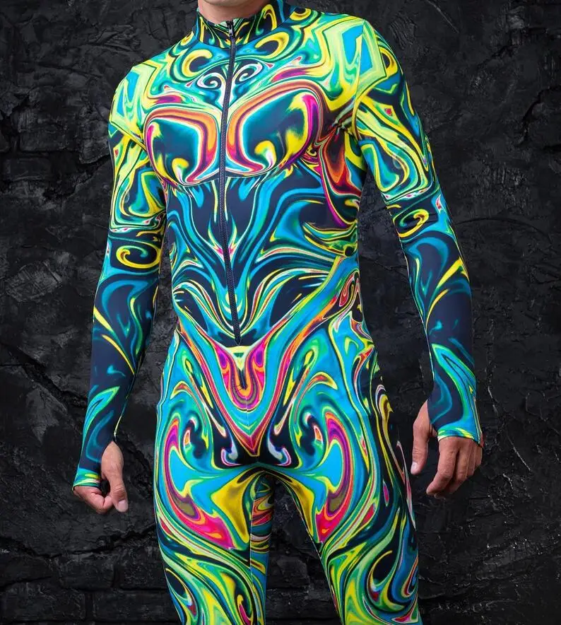 Halloween Herren Sexy Schlangenleder-Optik Cosplay Jumpsuit Tier-Bodysuit Festival Zentai-Anzug Themenparty Catsuits Rave-Outfits Neu – Detail 14