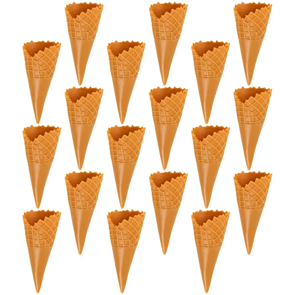 

18 Pcs Simulated Ice Cream Bottom Holder Charm Cell DIY Crafts Supply Plastic Cone Pvc Coin Toys Child