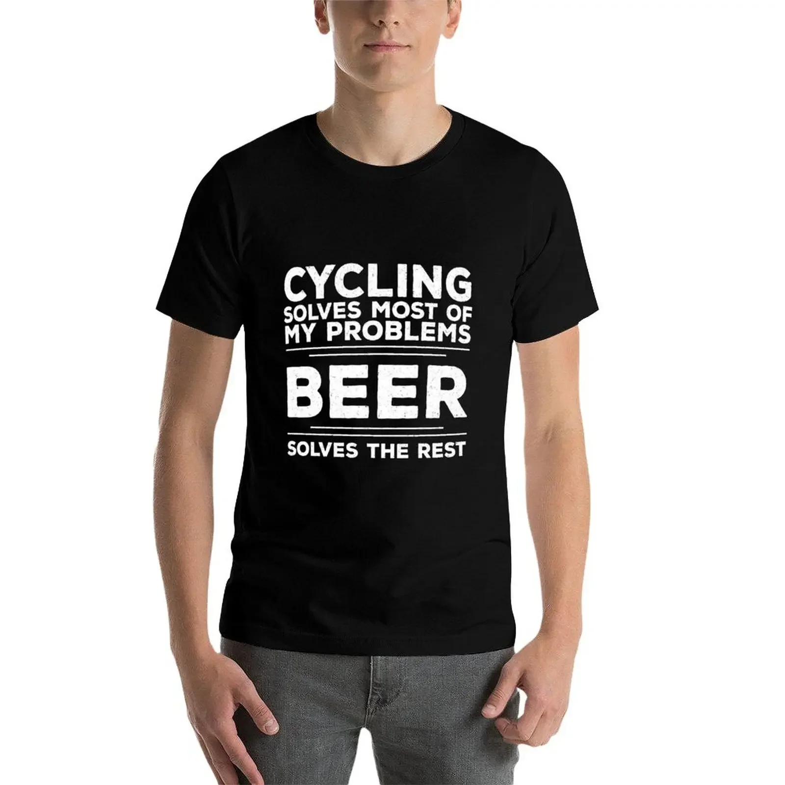 Cycling Solves Most Of My Problems Beer Solves The Rest T-Shirt customizeds new edition slim fit t shirts for men