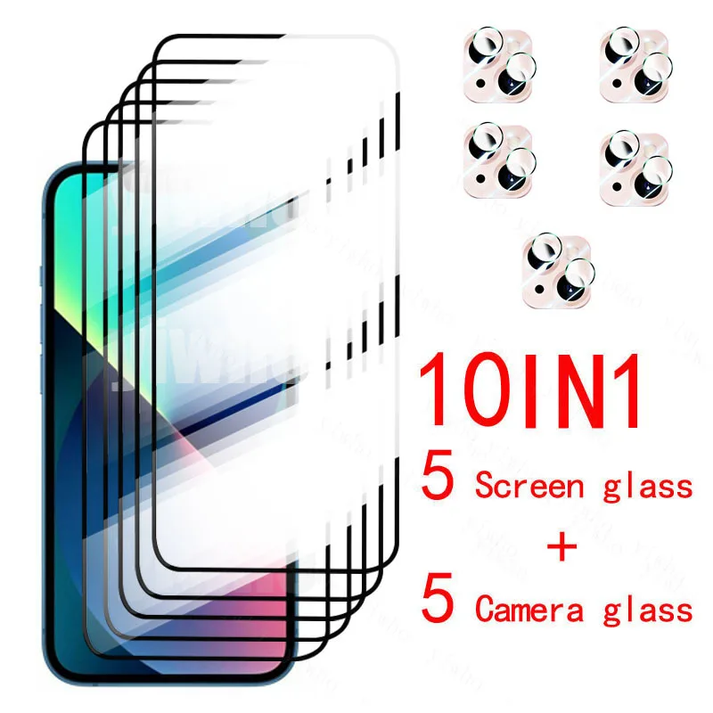 Tempered Glass For IPhone 13 Pro Max Apple 13 Mini Screen Protector Camera Lens For iPhone 13Mini Full Cover Film 13Pro Max Case