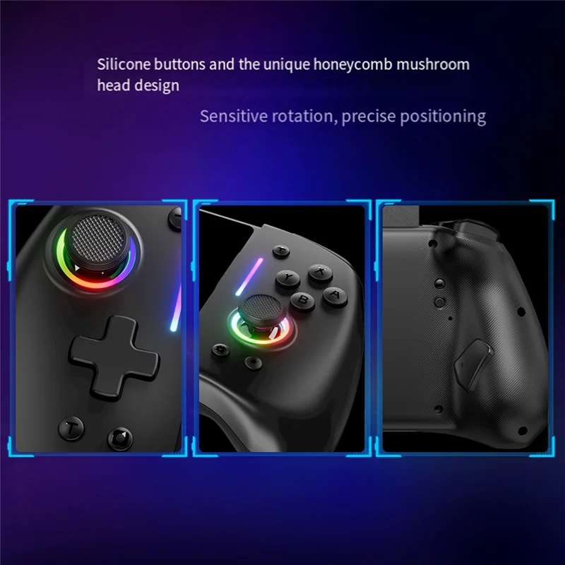 

-HADS For Switch Gamepad Controller Built-In 6-Axis Gyro Design Handheld Grip Double Motor Vibrations Joypad