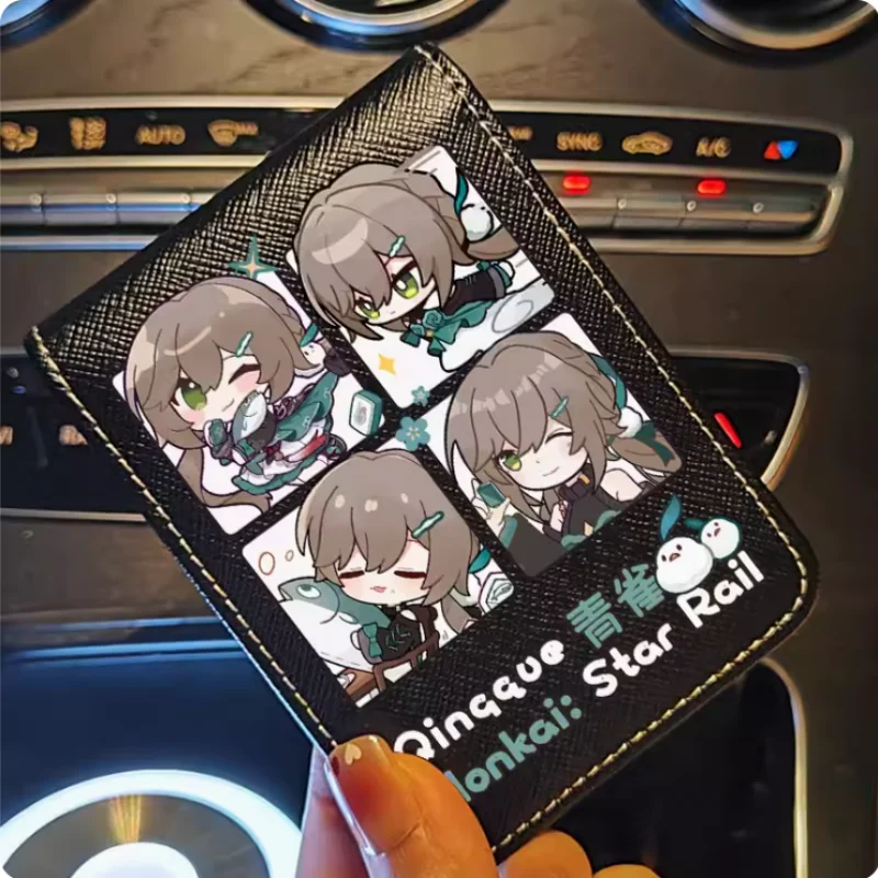 Anime Honkai: Star Rail Qingque Cartoon Fashion Wallets PU Purse Card Holder Money Bag Gift B520 Cosplay