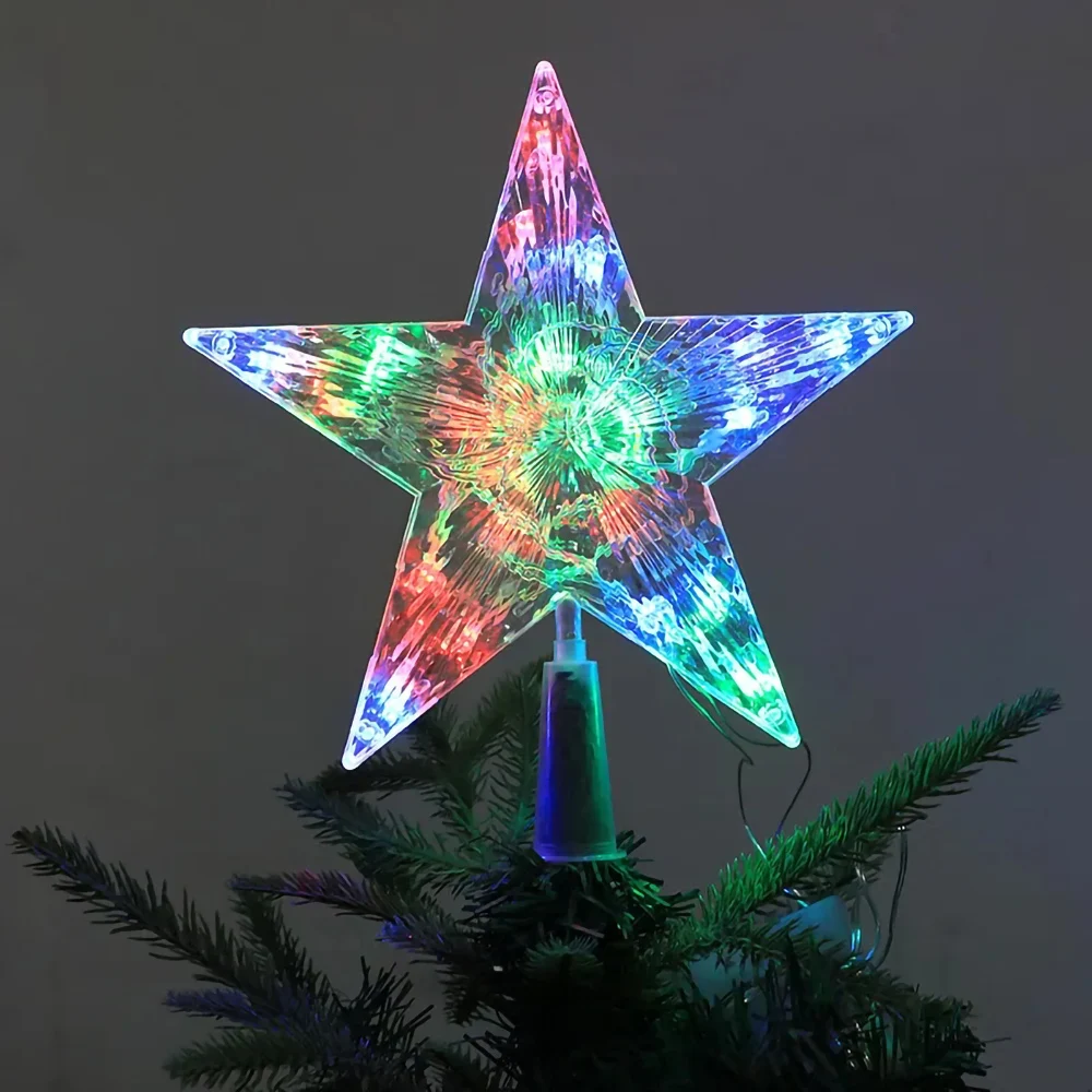 15cm Christmas Tree Top Star Lamp Led Light Christmas Decorations For Home Xmas Tree Ornaments New Year Xmas Party Decoration