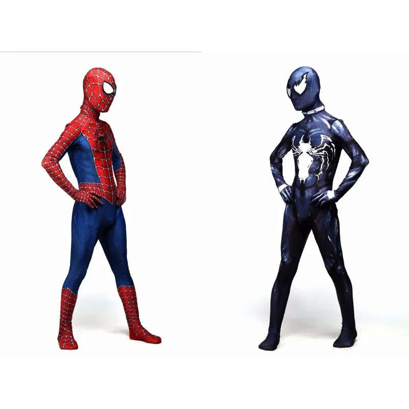 เครื่องแต่งกาย VENOM zentai Spidey สำหรับผู้ใหญ่/เด็ก/ชุดคอสเพลย์ผู้หญิง symbiote พิมพ์ลาย3D ออกแบบได้ตามต้องการ