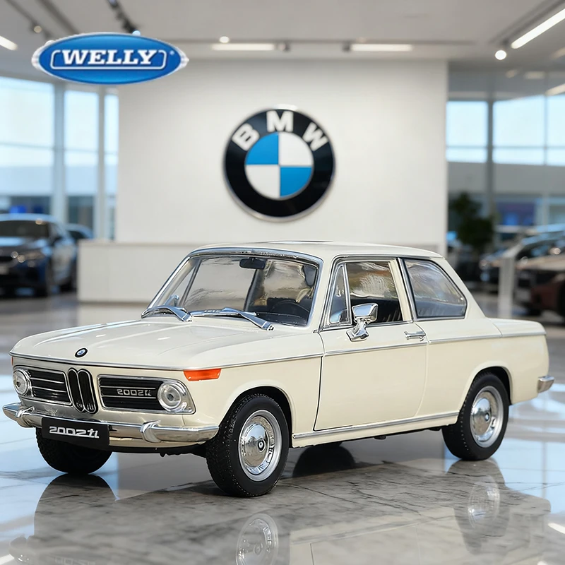 

WELLY 1:24 BMW 2002Ti, легкосплавный автомобиль, литье под давлением и игрушечный транспорт, модель автомобиля, миниатюрная масштабная модель автомобиля, игрушка для детей