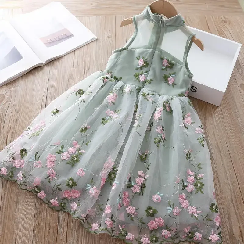 

Kids Vintage Dress Girl Dress Summer Clothes Fashion Children's Net Yarn Dress Kids Girls Dresses for School Wedding of 12 Years