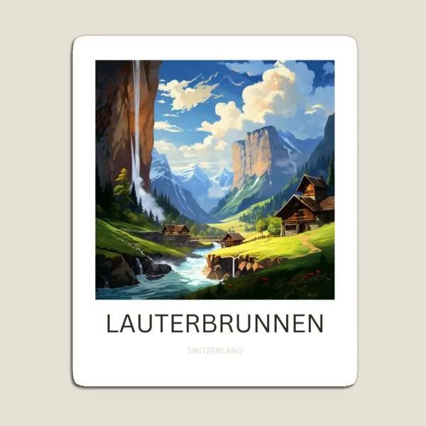 Lauterbrunnen suisse aimant pour réfrigérateur organisateur enfants décor autocollants maison enfants magnétique coloré bébé jouet drôle