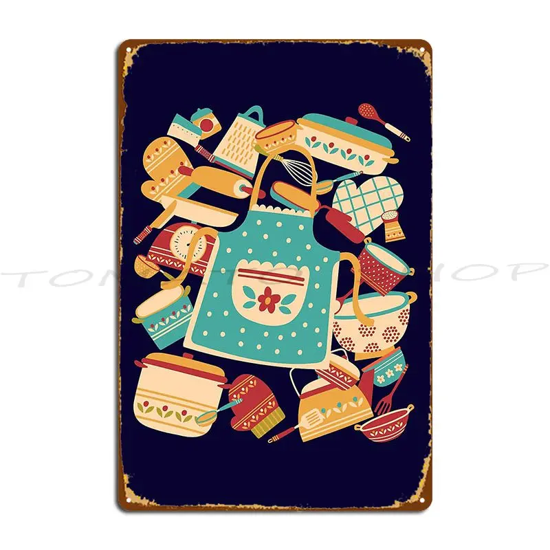 Colorful Cooking Metal Sign Living Room Garage Funny Party Plates Design Tin Sign Poster