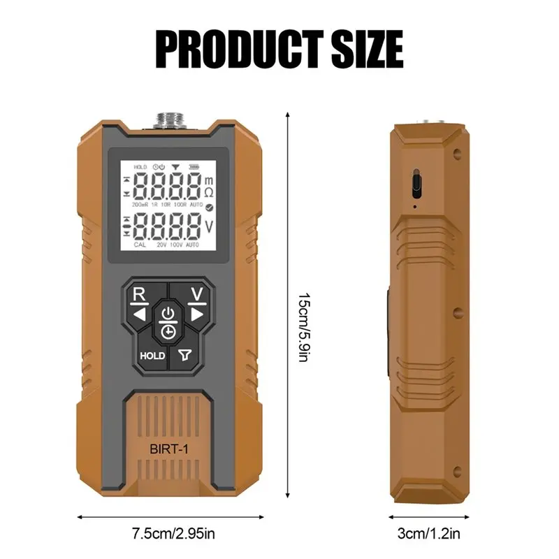 ABKS-Handheld Battery Resistance Tester For Lead Lithium Nickel Cadmium Batteries With Built-In Test Pen Functionality