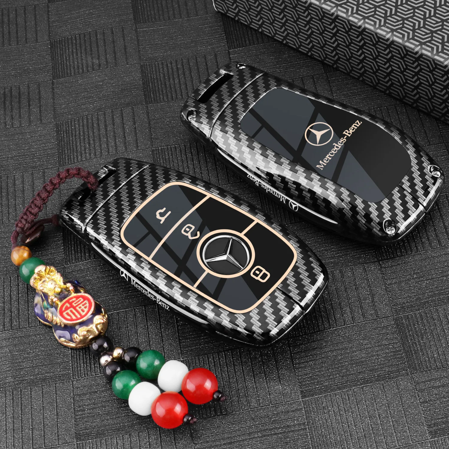 Mercedes Benz E300L Key Case C260L High-End Feel GLB220 GL450 Car A200 Package GLC300L Shell GLA Buckle Premium Car Key Cover