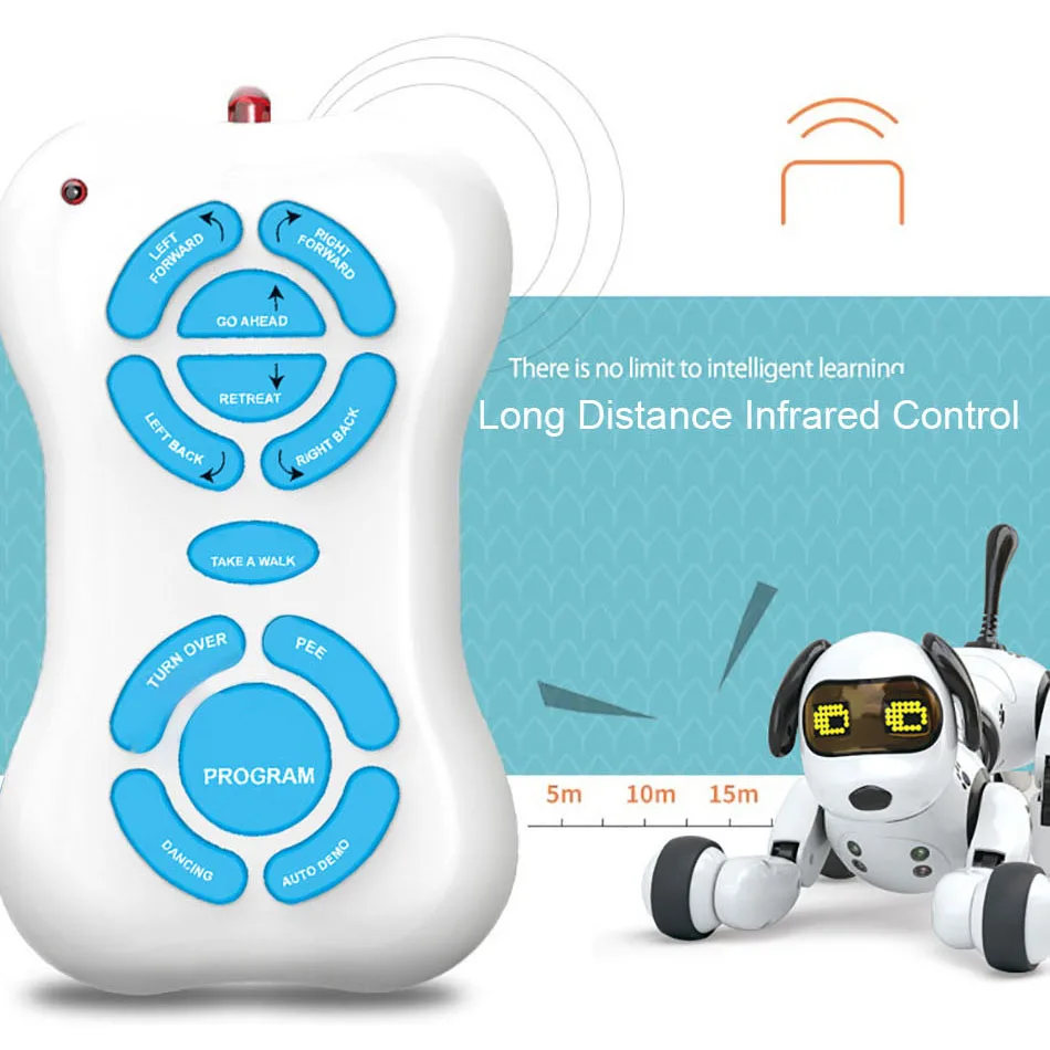 Programável Robot Dog Toy, 2.4G, Sem Fio, Controle Remoto, Falar Inteligente, Pet Eletrônico, Animais Brinquedos para Crianças