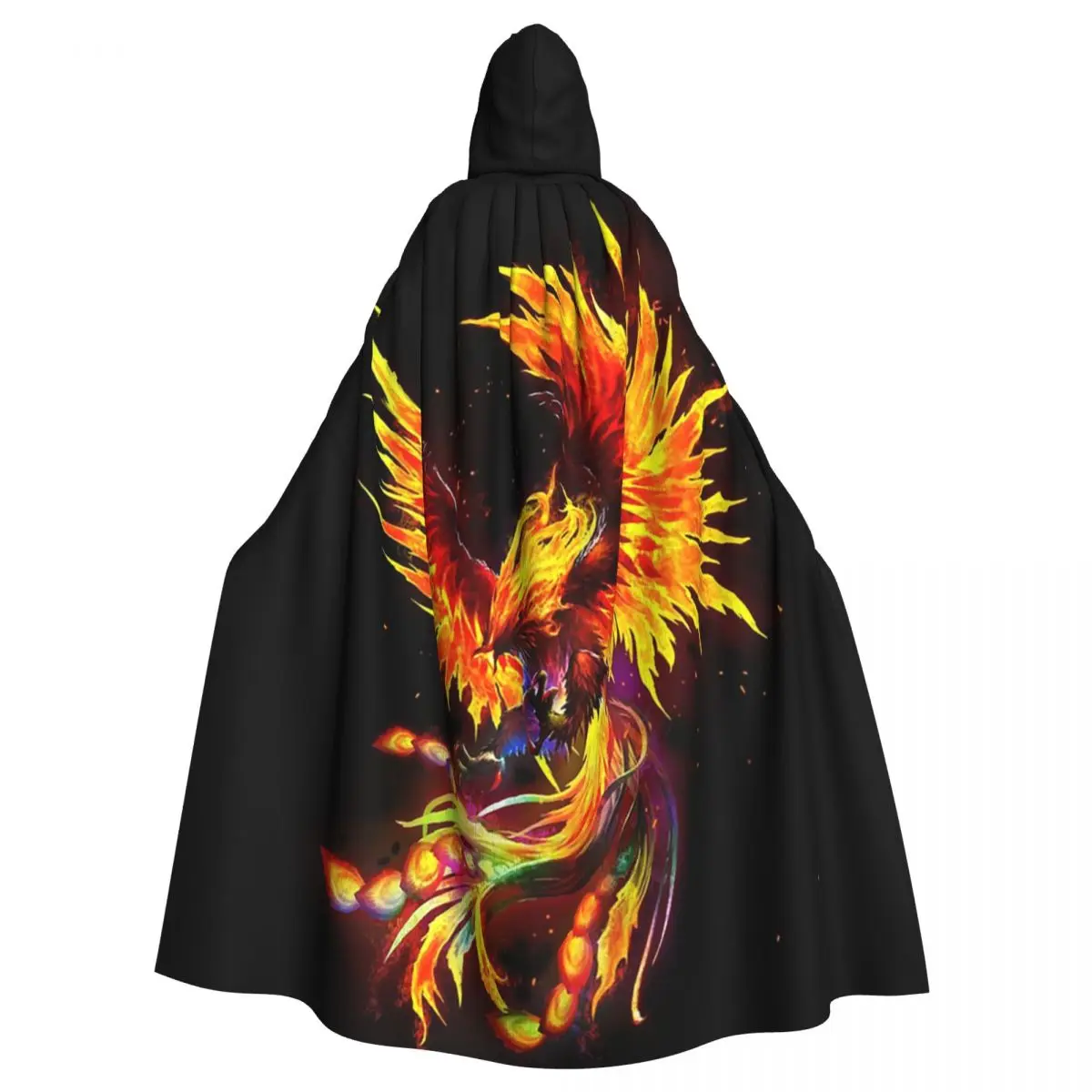 Phoenix Rising From Ashes Phoenix Rising Long Hooded Cloak Witch Medieval Costume Cosplay Cape HalloweenVampire Adult Unisex