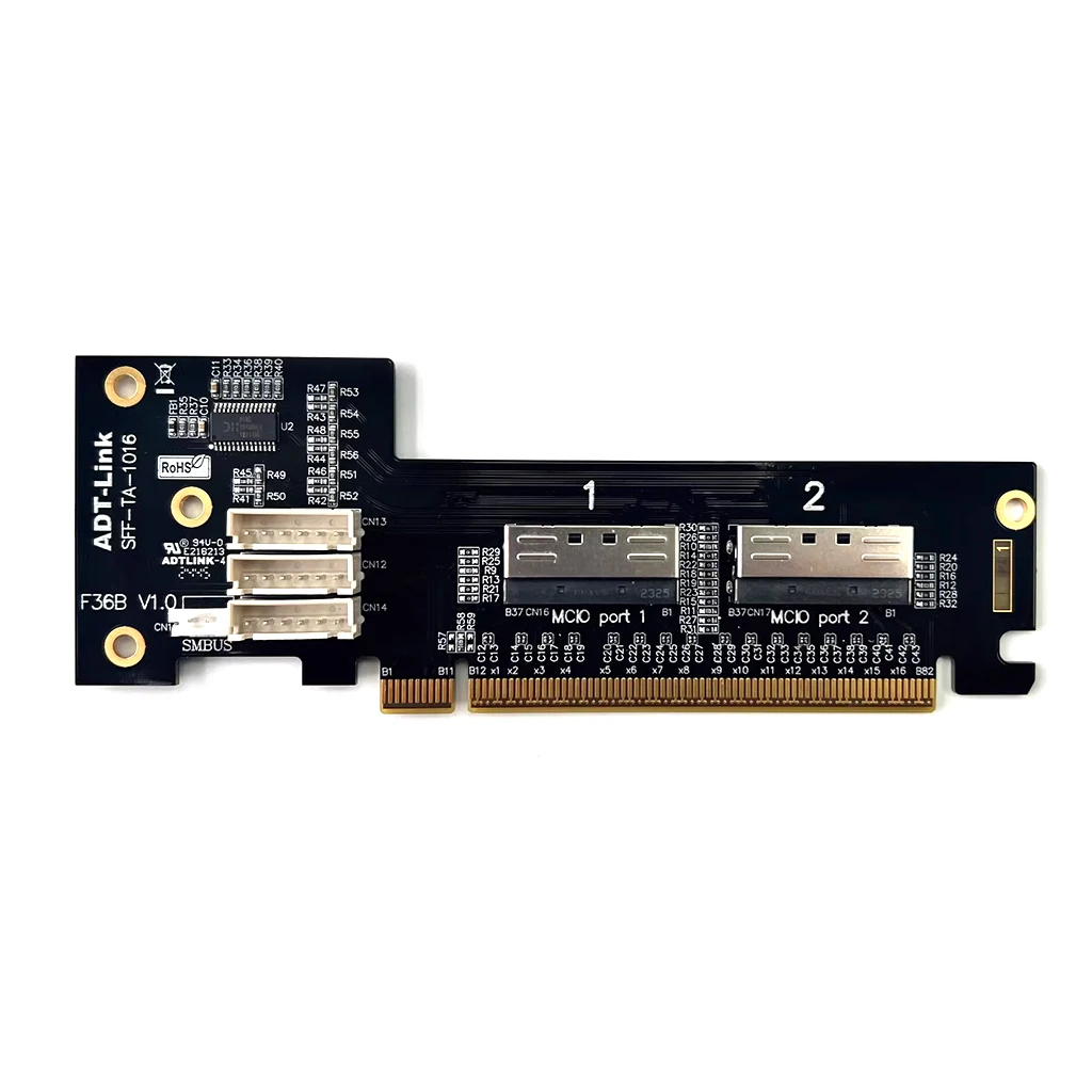 PCIe X16 to Quad X4 Bifurcation Adapter Riser Card PCI-E X16 to X8 X4 Bifurcation