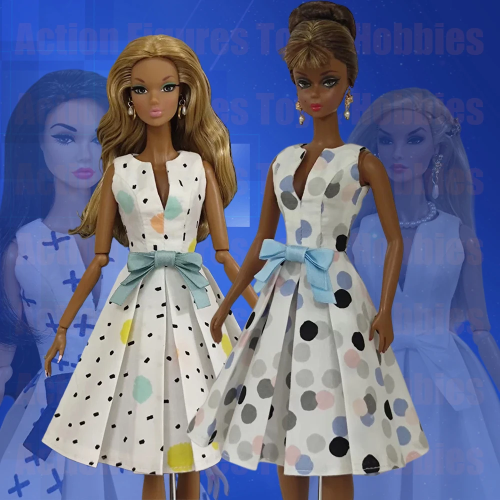 【Alleen kleding】1/6 Elegant Print Design Mode Jurk Kantoor Dame Kleding voor 30 cm Actie Poppen PP fr MengF2.0 kissmela st Speelgoed