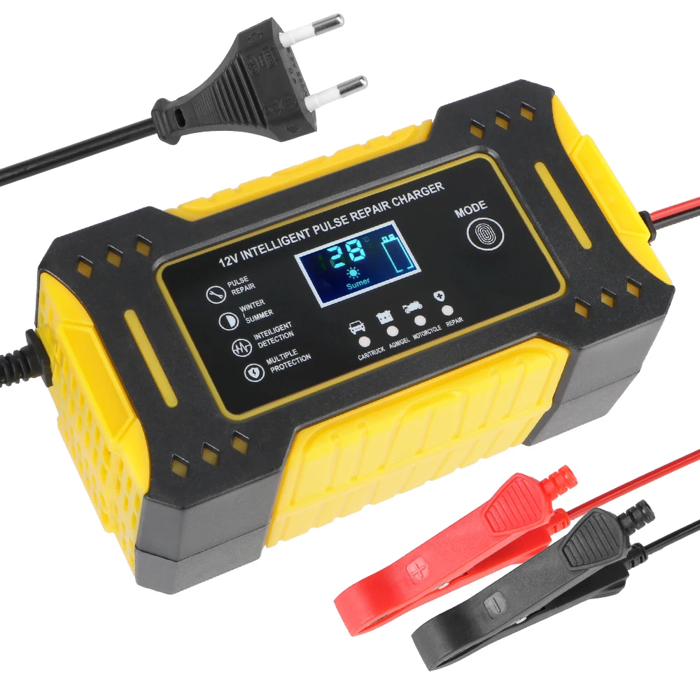 

Motorcycle Battery Charger Car Accessories 3 Stages Lead Acid AGM GEL Battery-chargers Intelligent Fast Charging 12V 6A
