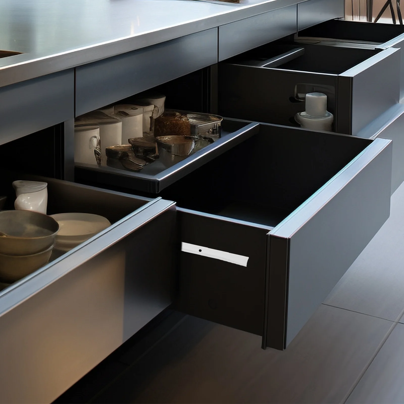 

2Pairs Sliding Track Rollers Heavy Duty Metal Drawer Slides Smooth Operation for Kitchen Cabinet Wardrobe Drawer Rails