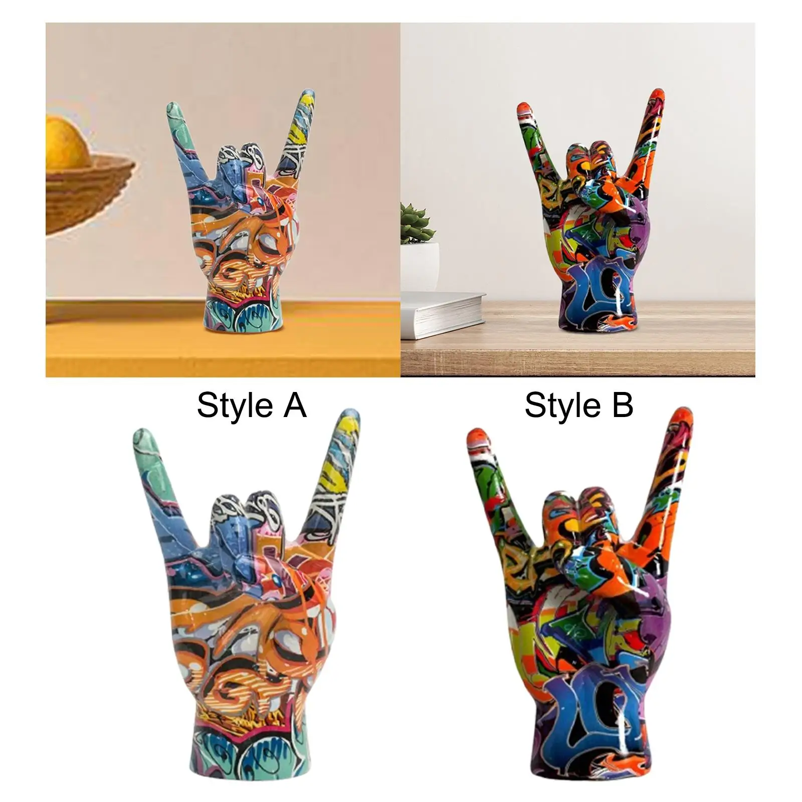 

Hand Gesture Statue Decorative Collectible Housewarming Gift Hand Decor Sculpture for Indoor Party Living Room Tabletop Walkway
