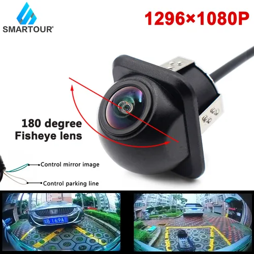 Smartour 4K CCD Fisheye Chips HD visión nocturna asistencia de estacionamiento automático con línea de estacionamiento AHD 1080P cámara de visión trasera de coche