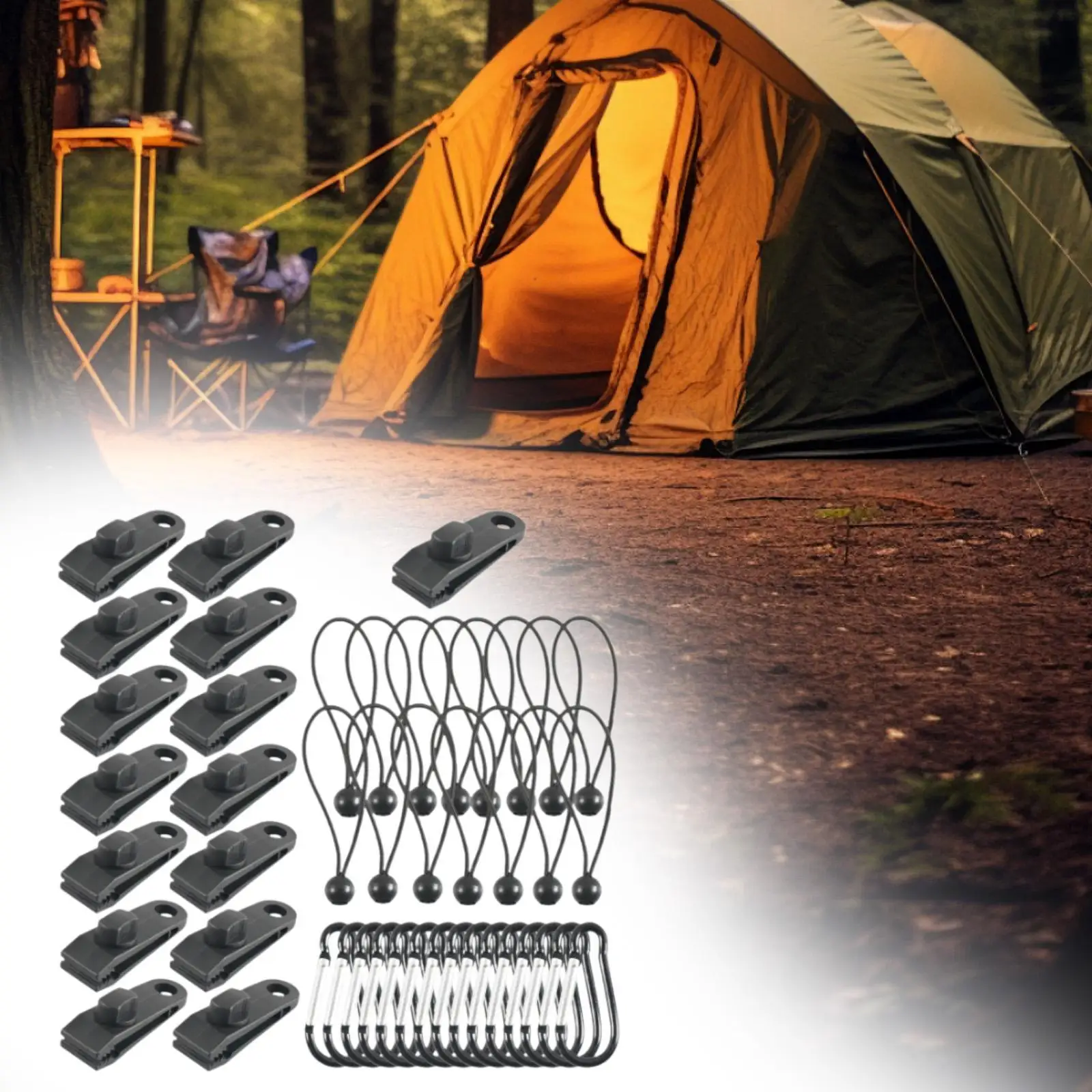 45 Pieces Tarp Clips Windproof Tarp Clamps for Camping Tarpaulin Outdoor