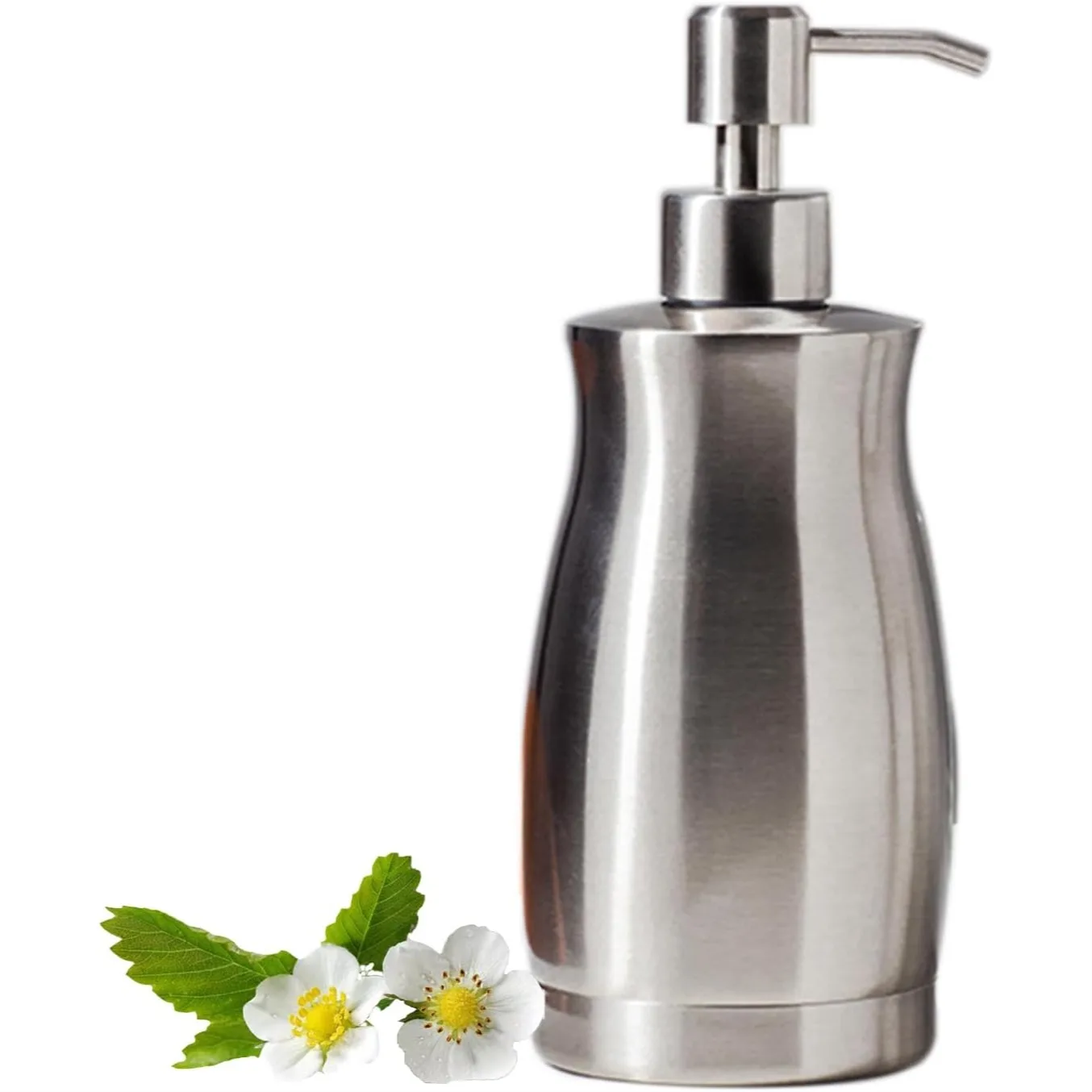 

Stainless Steel Countertop Soap Dispenser, Rust Resistant Hand Soap Pump with Funnel for Kitchen Bathroom, 13.5 oz