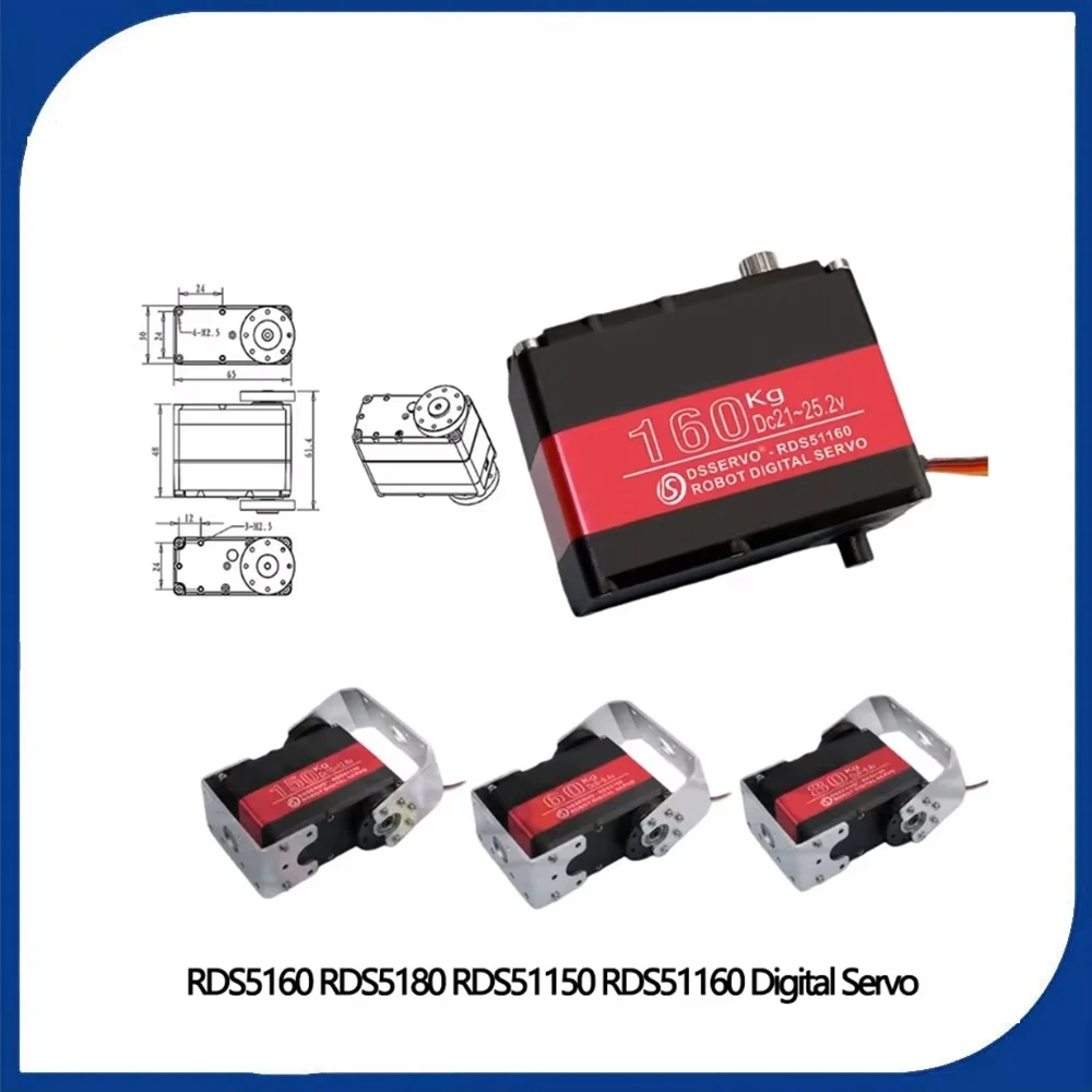 

Dsservo RDS5160 RDS5180 RDS51150 RDS51160 60KG 80KG 150KG 160KG Digital Servo High torque Servo for Robot DIY Arduino RC Car