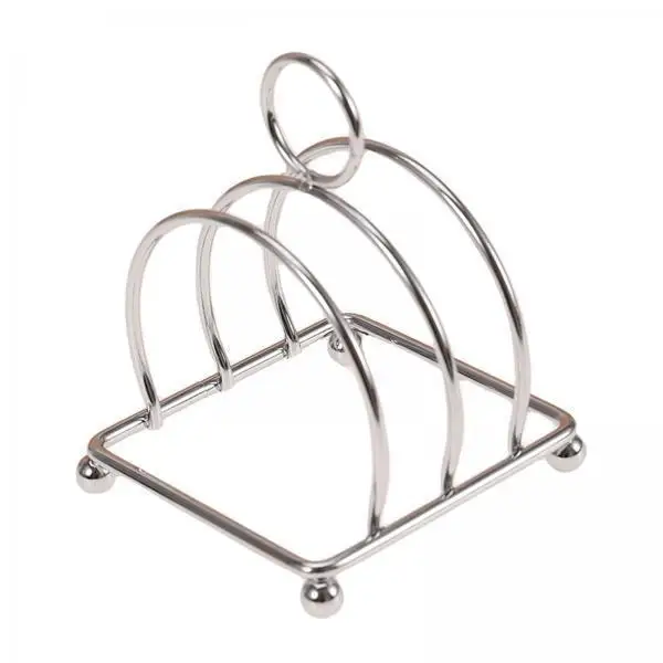 Toast Rack Stainless Steel Tabletop Bread Loaf Slice Organizer 3 Compartments for Breakfast Serving Home Kitchen Utility