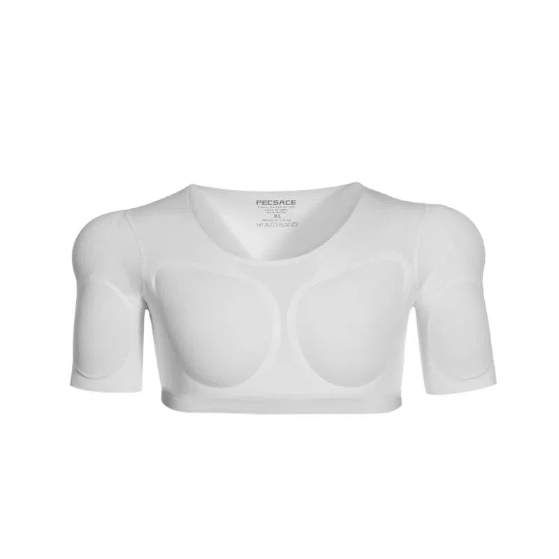 Новый стиль, одежда с искусственными мышцами, мужская футболка с искусственной грудью, невидимое моделирование, утягивающее нижнее белье, рубашка с короткими рукавами