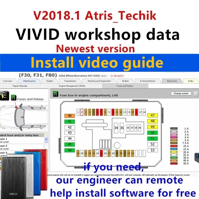 2024 hot Vivid Workshop data 2018.1 Atris-Technik support Europe model until 2018 newest Auto Repair Software multi-languages