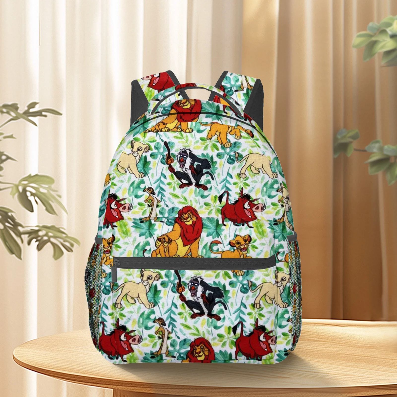 حقيبة الظهر ذات الطابع الأسد الملك: طباعة شخصية الغابة #1