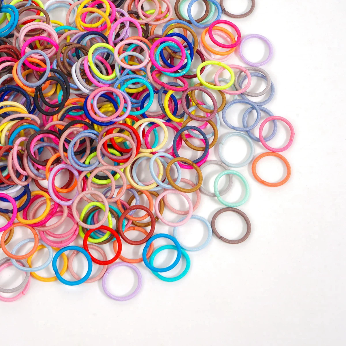 100PCS Baby Hair Ties, 36 Multicolors 2cm in Diameter No Crease Finger Rubber Hair Elastics,Small Thin Hair Ponytail Holders Hai