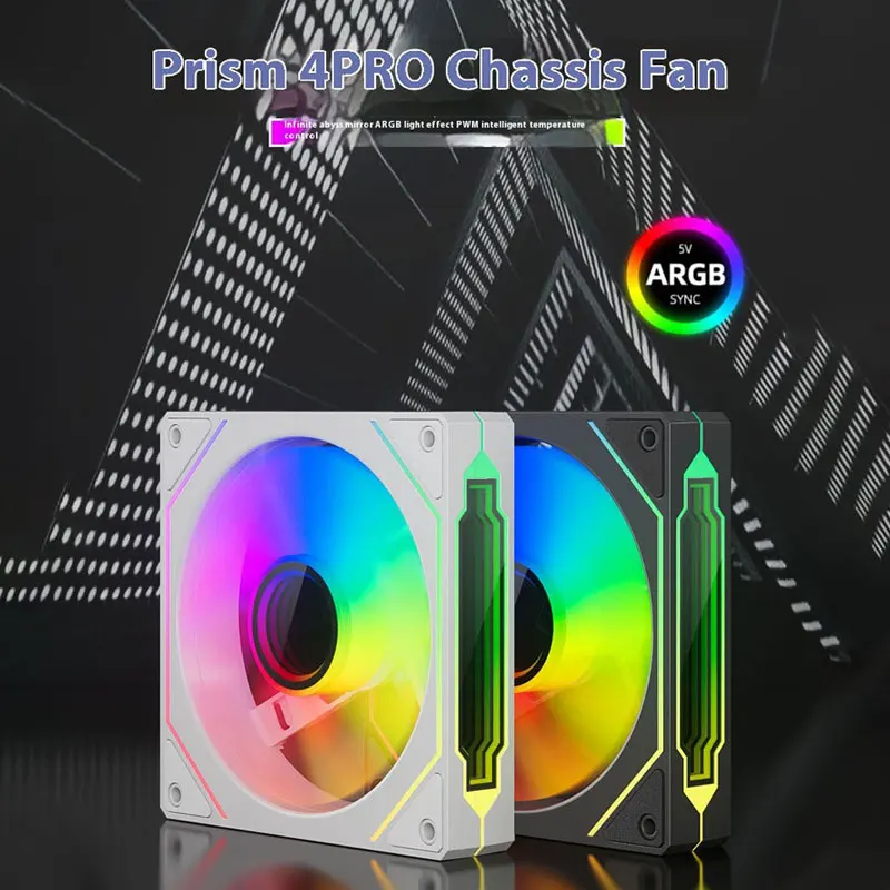 120mm ARGB Infinity Mirror PWM CPU Cooling Fan 5V 3Pin/4Pin Silent Cyclic Lighting Design for PC Gaming Case