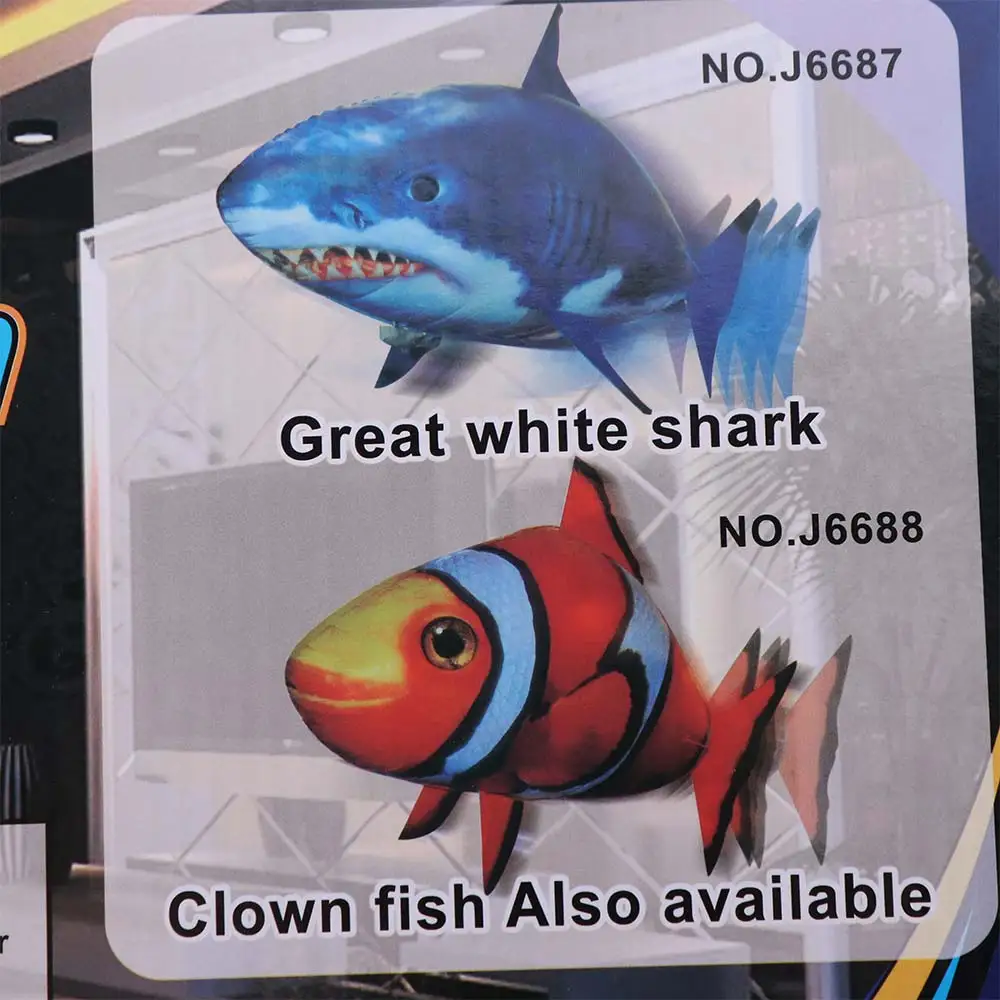 

RC Animal Air Flying Fish Air Swimming Through Room Remote Control Shark Simulation Flying Shark Fly Balloons Clown Fish