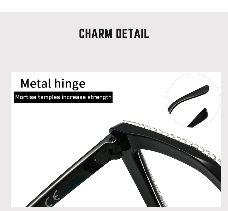 2025 Neue Lesebrillen für Damen und Herren, Katzenaugen-Design mit Diamanten Besetzt, Modische Blaulichtfilter-Brille, Unisex Lesebrille – Detail 11