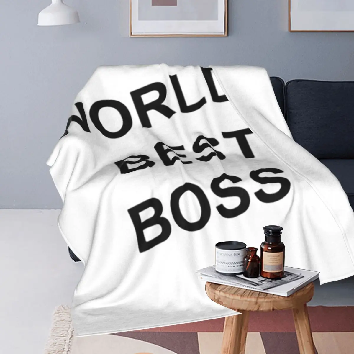 Worlds Best Boss The Office Dunder Mifflin Blanket Soft Warm Flannel Throw Blanket Bedding for Bed Travel Home Couch