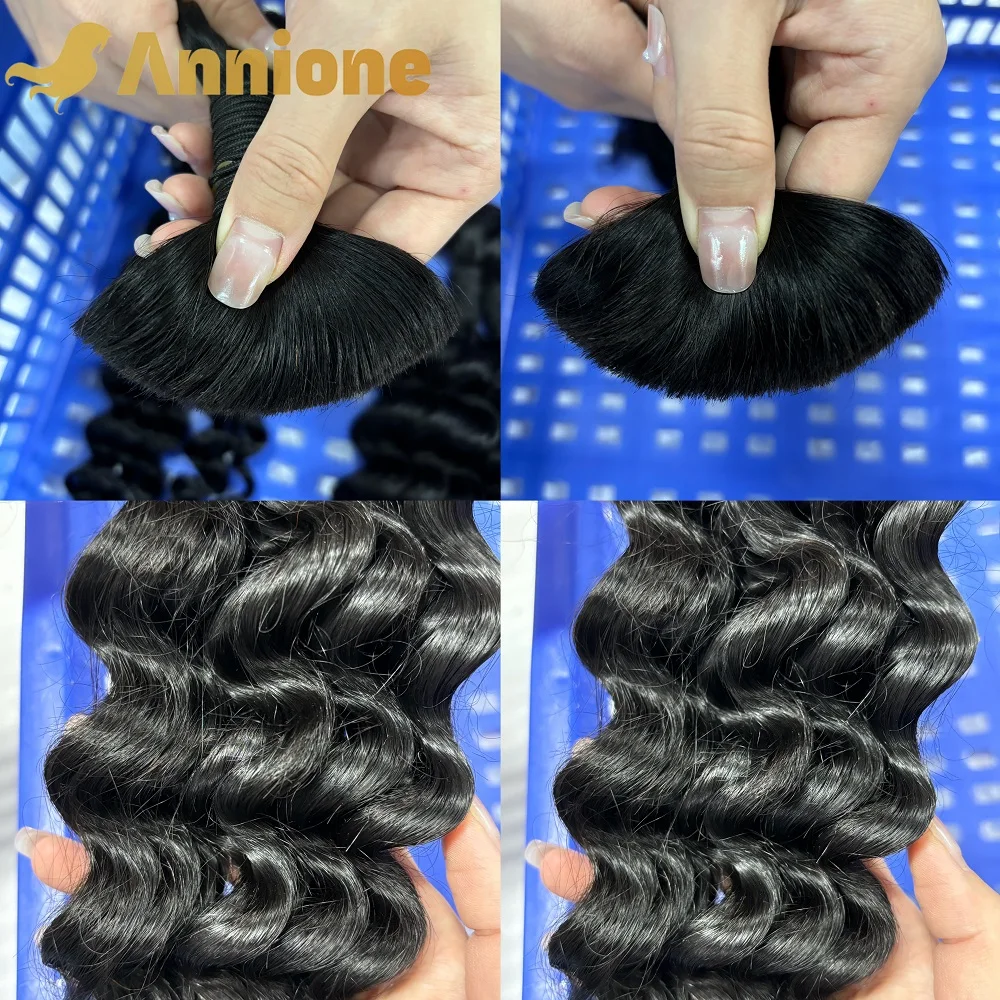 Bundles de cheveux humains bouclés Deep Wave pour tressage, 100% cheveux humains brésiliens, pas d'extensions de trame, tresses bohèmes malaisiennes, en vrac