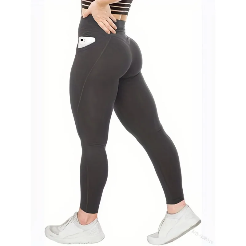 Sporty High Waist Pocket Skinny Leggings Workout Hip Lift Slim Fit Trousers Yoga Fitness Pants for Women 2023