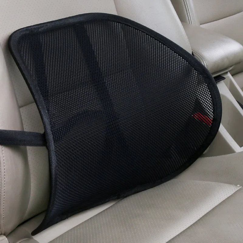 Cojín Lumbar para coche, silla de oficina de malla transpirable, soporte Lumbar cómodo